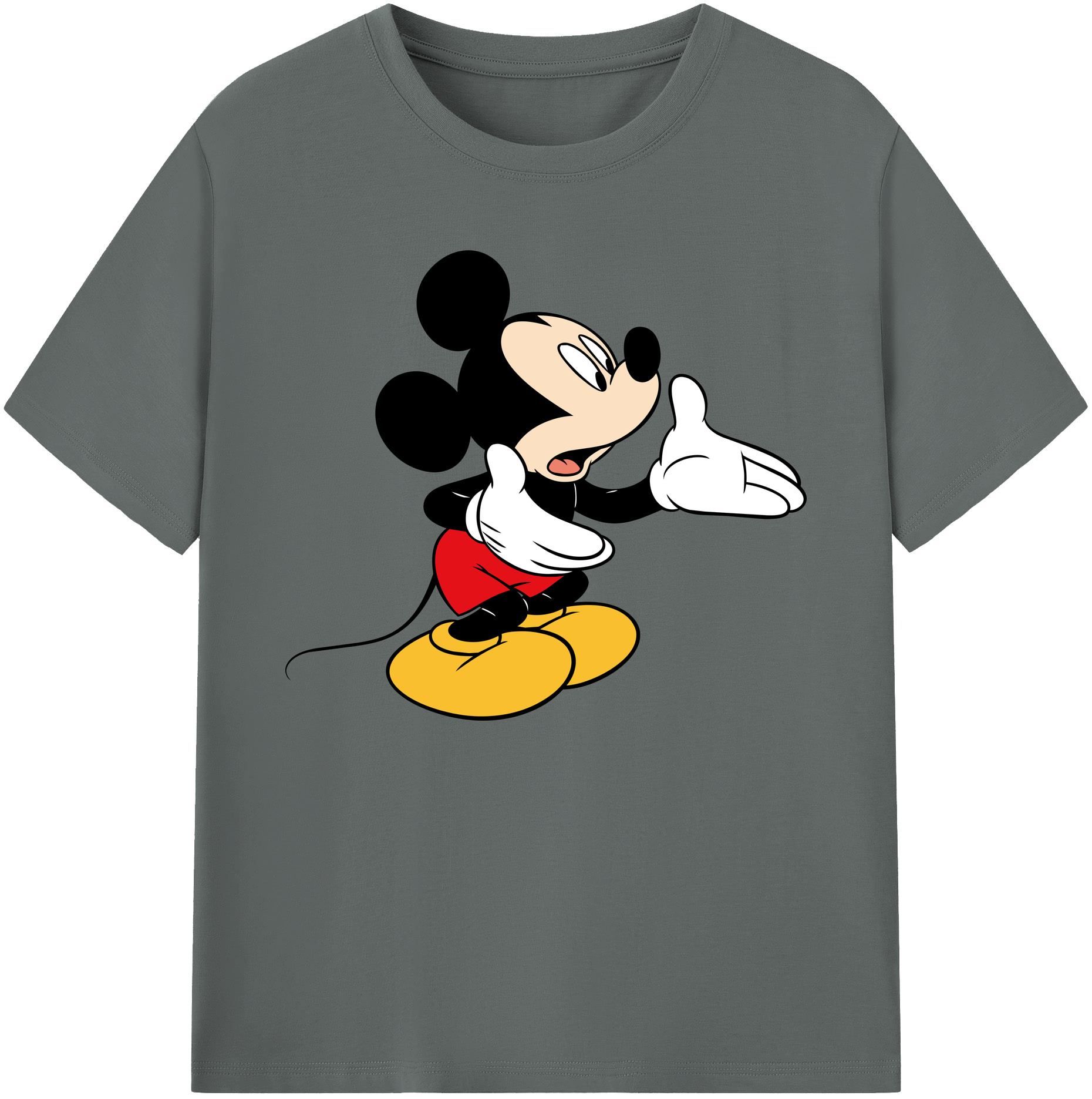 ミッキーマウス Mickey Mouse 綿100％ メンズ半袖Tシャツ｜肌触りやわらか＆通気性